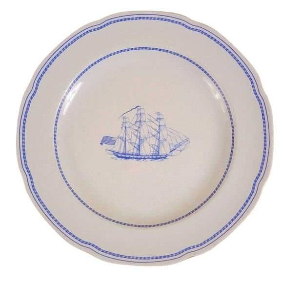 VINTAGE Spode TRADE WINDS Plate Grand Turk Built 1786 Brig Sailing Ship England - Picture 1 of 5